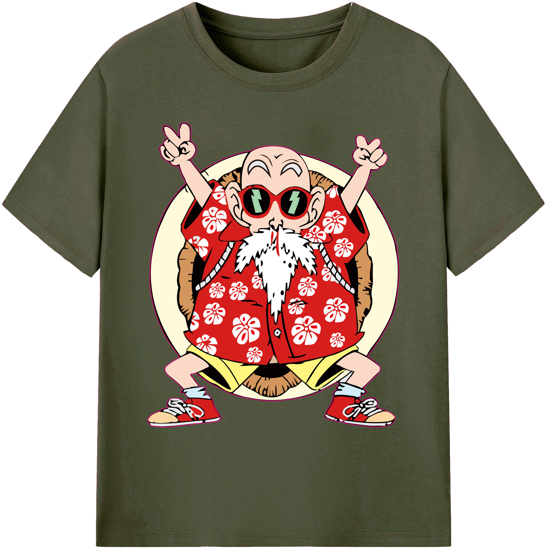 （画像用） ドラゴンボール 亀仙人（かめせんにん） DRAGON BALL Master Roshi Kame Sennin 綿100％ メンズ半袖Tシャツ｜肌触りやわらか＆通気性